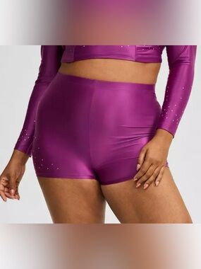 2 NWT Torrid Shiny Purple Glazed Scattered Rhinestone Shortie Panty Plus Size 2X